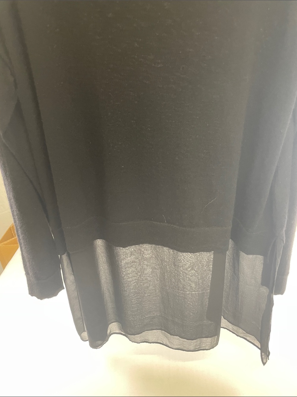 Silk Jersey tunic sheer underlay er L/S luxury nite out